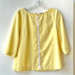 Yellow Blouse with Lace element. Size S